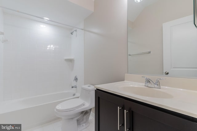 23480 Epperson Sq, Brambleton, VA 20148 - bathroom with vanity, toilet, shower / tub combination, and tile patterned flooring
