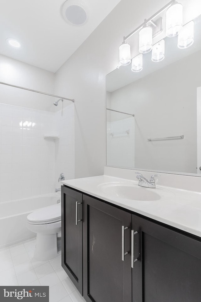 23480 Epperson Sq, Brambleton, VA 20148 - full bathroom with vanity, toilet, shower / bath combination, and tile patterned floors