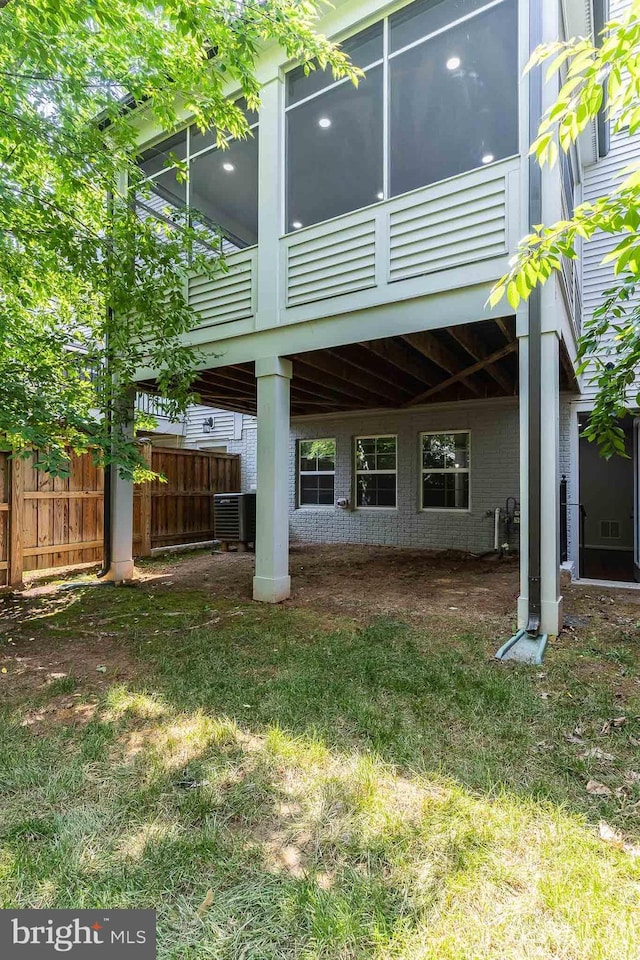 23480 Epperson Sq, Brambleton, VA 20148 - back of property with central AC unit and brick siding