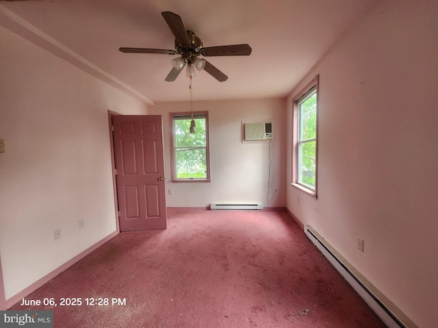 139 W Walnut St, North Wales, PA 19454 - unfurnished room with baseboard heating, a wall mounted air conditioner, and healthy amount of natural light