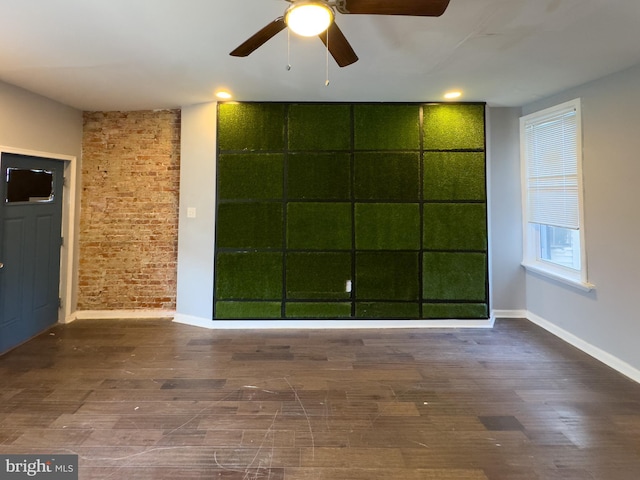 5319 Osage Ave, Philadelphia, PA 19143 - unfurnished room with wood finished floors, baseboards, and a ceiling fan