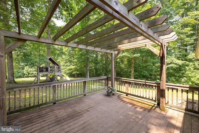 835 Campers Ln, Ruther Glen, VA 22546 - wooden deck featuring a playground