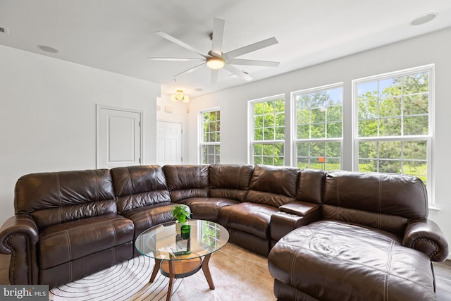 14842 Mason Creek Cir, Woodbridge, VA 22191 - living area with a ceiling fan