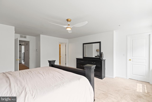 14842 Mason Creek Cir, Woodbridge, VA 22191 - bedroom with light colored carpet, baseboards, and a ceiling fan