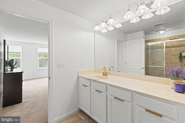 14842 Mason Creek Cir, Woodbridge, VA 22191 - full bathroom featuring vanity, a shower stall, and baseboards