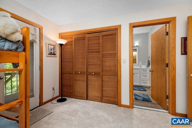 32 Stony Cove Ln, Wintergreen Resort, VA 22967 - bedroom featuring a closet, carpet flooring, baseboards, and a textured ceiling