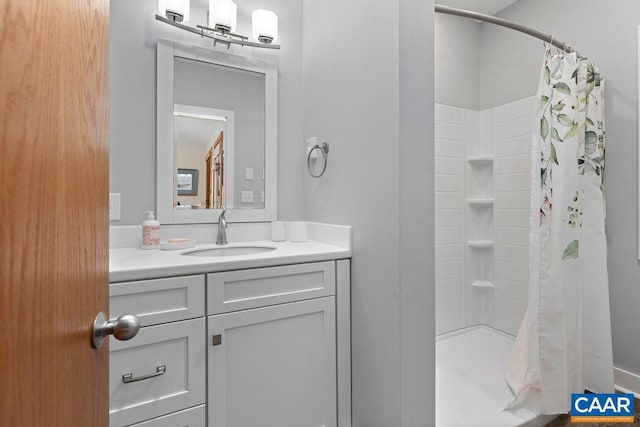 32 Stony Cove Ln, Wintergreen Resort, VA 22967 - bathroom with vanity and a shower with curtain
