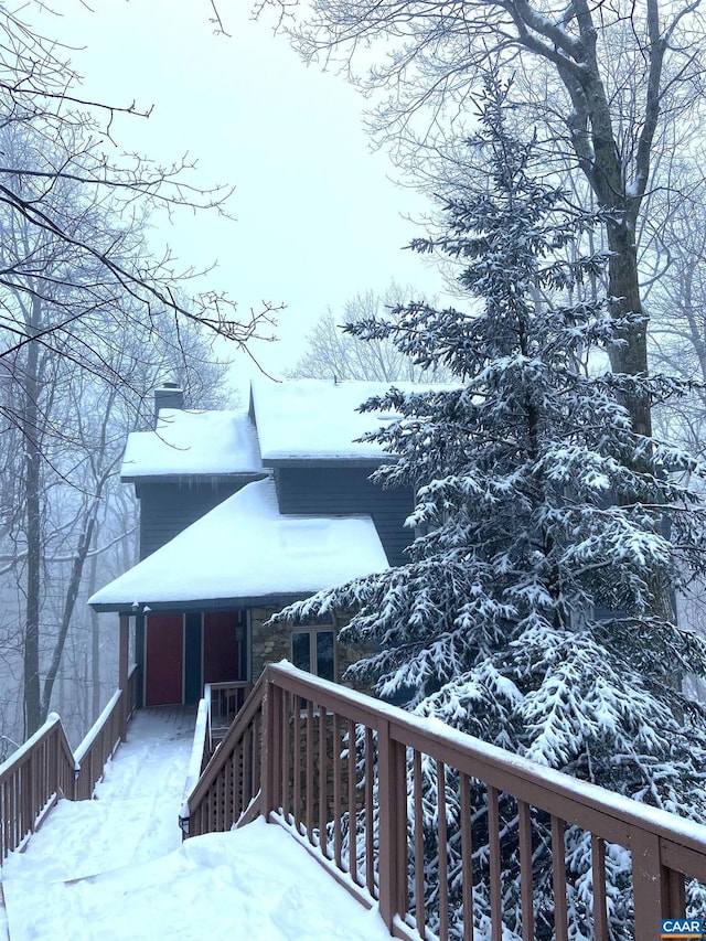 32 Stony Cove Ln, Wintergreen Resort, VA 22967 - view of snow covered deck