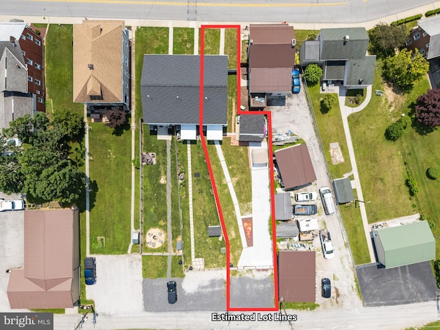 263B 3rd St, Hanover, PA 17331 - aerial view of residential area with property parcel outlined
