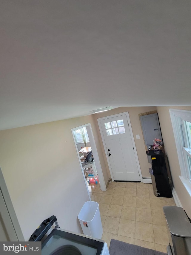 424 Exton Rd, Hatboro, PA 19040 - foyer entrance featuring light tile patterned floors, baseboard heating, and baseboards