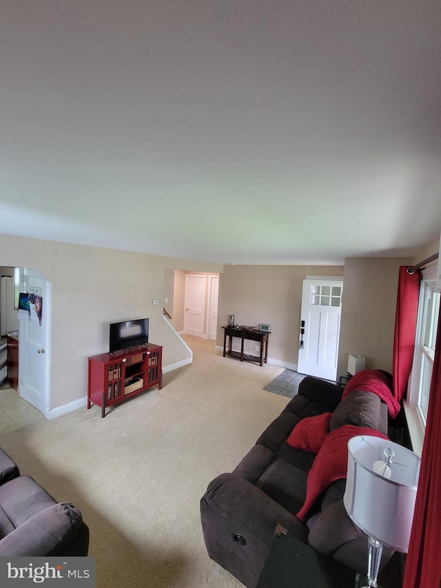 424 Exton Rd, Hatboro, PA 19040 - carpeted living area with baseboards