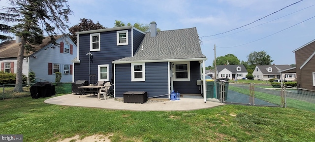 424 Exton Rd, Hatboro, PA 19040 - back of house with a gate, a chimney, a patio area, and roof with shingles