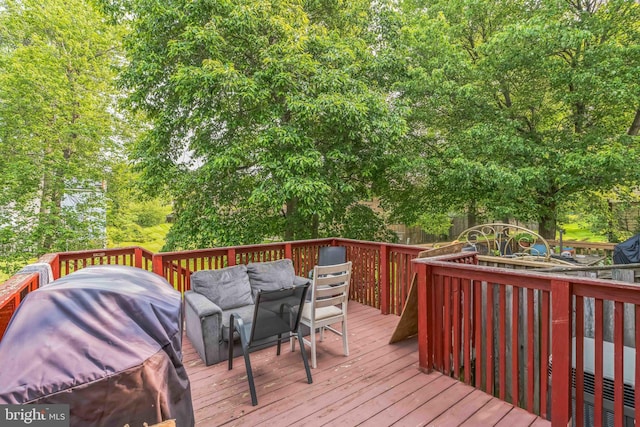 5959 Rowanberry Dr Unit 8E, Elkridge, MD 21075 - deck with an outdoor hangout area and view of scattered trees