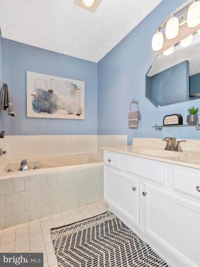 6505 Springwater Ct Unit 7103, Frederick, MD 21701 - bathroom with vanity, a garden tub, and tile patterned flooring