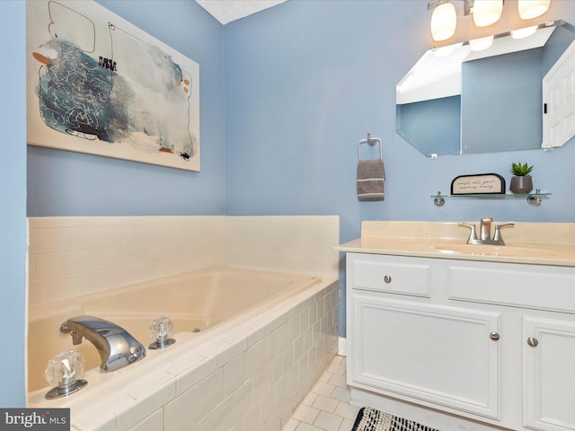 6505 Springwater Ct Unit 7103, Frederick, MD 21701 - full bath with vanity, a garden tub, and tile patterned flooring