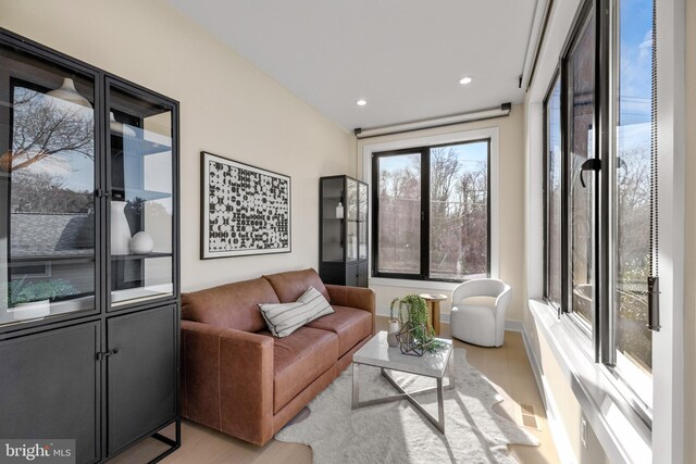 1573 Westmoreland St, Mclean, VA 22101 - living area with recessed lighting, light wood-style floors, and baseboards