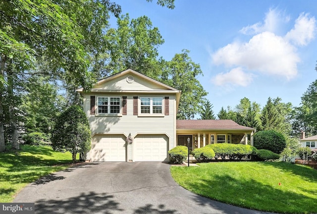 3382 Flint Hill Pl, Woodbridge, VA 22192 - tri-level home featuring driveway, a front yard, and an attached garage