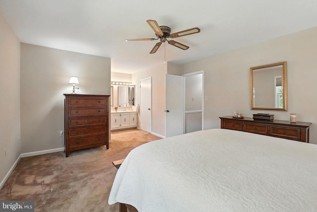 3382 Flint Hill Pl, Woodbridge, VA 22192 - bedroom featuring light carpet, ensuite bath, and ceiling fan