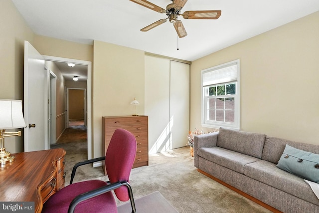 3382 Flint Hill Pl, Woodbridge, VA 22192 - carpeted office space with a ceiling fan