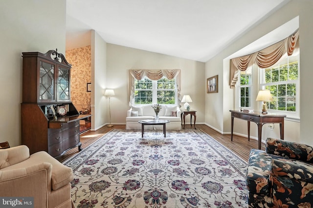 3382 Flint Hill Pl, Woodbridge, VA 22192 - living room with vaulted ceiling and wood finished floors