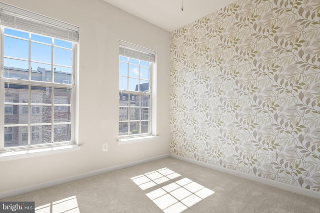 817 Fair Winds Way Unit 290, Oxon Hill, MD 20745 - empty room featuring wallpapered walls, carpet flooring, baseboards, and healthy amount of natural light
