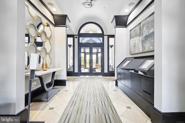 3851 Aristotle Ct Unit 1-412, Fairfax, VA 22030 - foyer entrance featuring tile patterned flooring, french doors, and recessed lighting