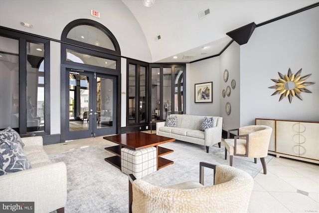 3851 Aristotle Ct Unit 1-412, Fairfax, VA 22030 - lobby with high vaulted ceiling and recessed lighting