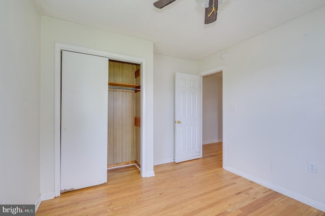 3208 Old Leetown Pike, Ranson, WV 25438 - unfurnished bedroom with light wood-style floors, a closet, and ceiling fan