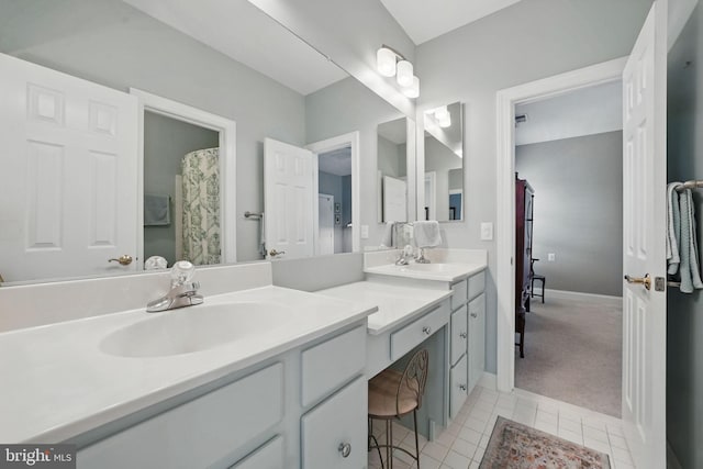 6321 Wilmington Dr, Burke, VA 22015 - bathroom with double vanity and tile patterned flooring