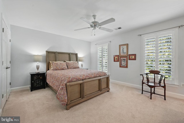 6321 Wilmington Dr, Burke, VA 22015 - bedroom with light colored carpet and a ceiling fan