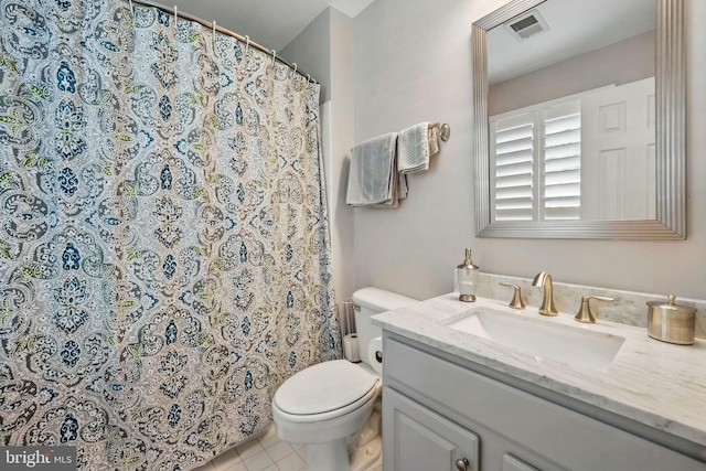 6321 Wilmington Dr, Burke, VA 22015 - bathroom featuring vanity, a shower with curtain, and tile patterned floors