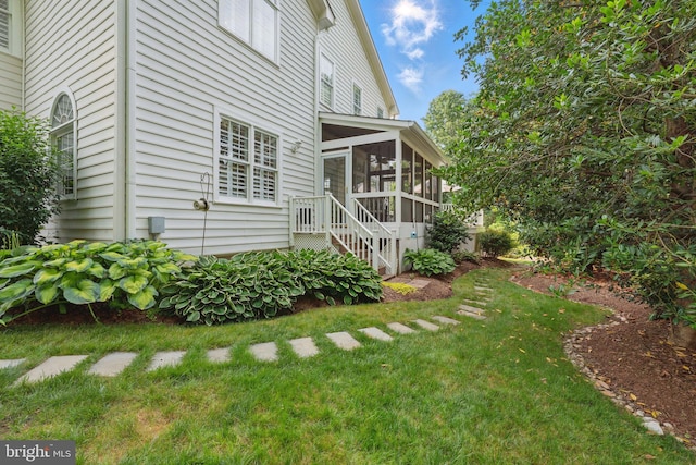 6321 Wilmington Dr, Burke, VA 22015 - view of green lawn with a sunroom