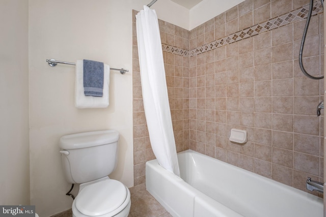 3134 Borge St, Oakton, VA 22124 - bathroom with toilet and shower / bath combo with shower curtain