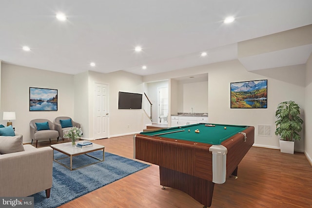 3134 Borge St, Oakton, VA 22124 - game room featuring wood finished floors, recessed lighting, and billiards table