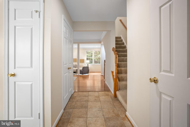 3134 Borge St, Oakton, VA 22124 - corridor featuring stairway and baseboards