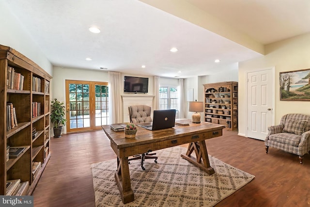3134 Borge St, Oakton, VA 22124 - office area featuring healthy amount of natural light, wood finished floors, and recessed lighting