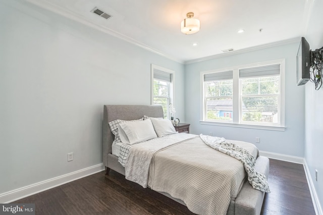 3112 Lancer Dr, Hyattsville, MD 20782 - bedroom with ornamental molding, dark wood finished floors, and recessed lighting