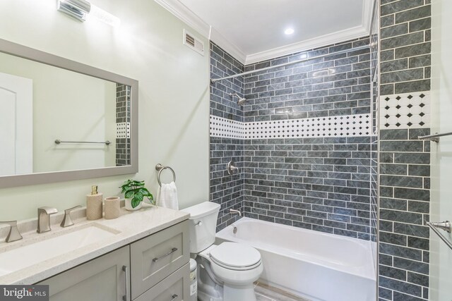 3112 Lancer Dr, Hyattsville, MD 20782 - full bath with ornamental molding, vanity, and bathing tub / shower combination