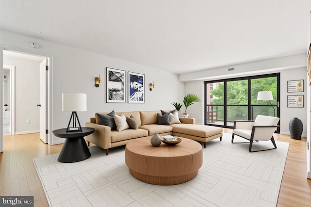 203 Yoakum Pkwy Unit 603, Alexandria, VA 22304 - living area featuring light wood-type flooring