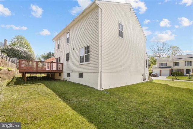 13017 Broadmore, Silver Spring, MD 20904 - view of side of property featuring a yard and a deck