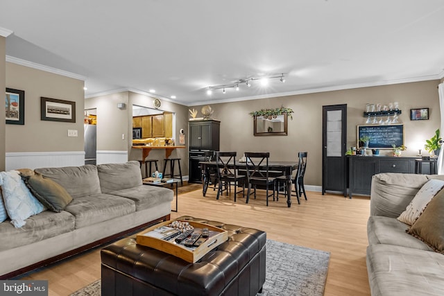 48 Deer Run Rd, Perkasie, PA 18944 - living area featuring crown molding, light wood-style floors, and recessed lighting