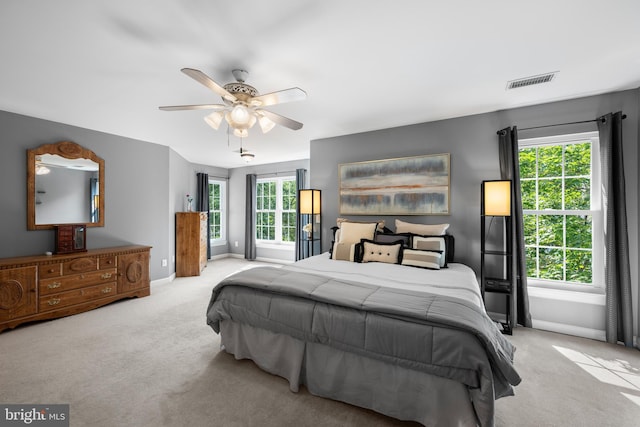 18722 Timoney Ct, Leesburg, VA 20176 - bedroom with carpet, baseboards, and ceiling fan