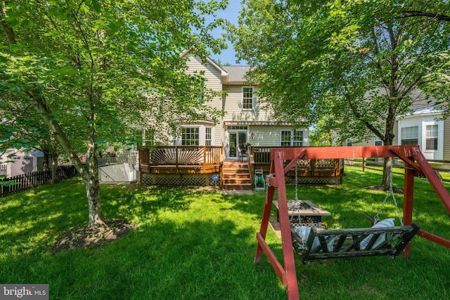18722 Timoney Ct, Leesburg, VA 20176 - back of house featuring a wooden deck