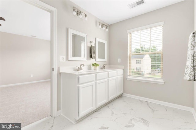 890 Shadows Dr, Front Royal, VA 22630 - bathroom featuring marble finish flooring and double vanity