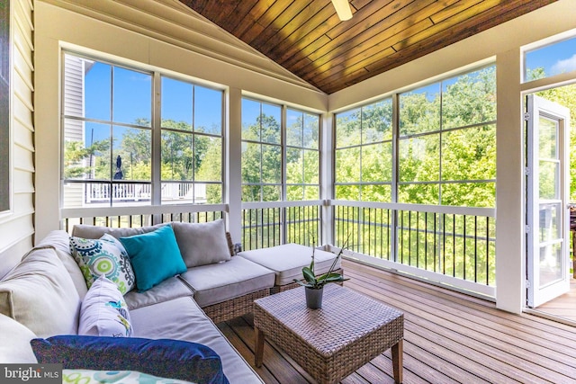 2304 Kings Forest Trl, Mount Airy, MD 21771 - sunroom with vaulted ceiling and an outdoor living space