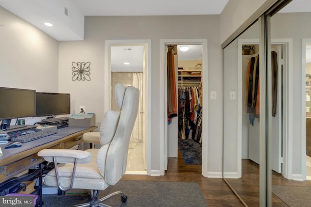 3713 S George Mason Dr Unit 713, Falls Church, VA 22041 - office area with wood finished floors, baseboards, and recessed lighting