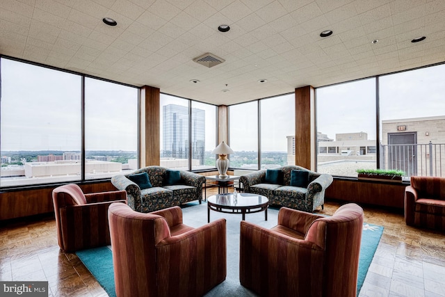 3713 S George Mason Dr Unit 713, Falls Church, VA 22041 - living area with a wall of windows