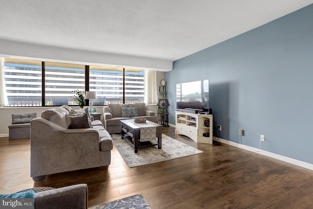 3713 S George Mason Dr Unit 713, Falls Church, VA 22041 - living room featuring dark wood finished floors and baseboards