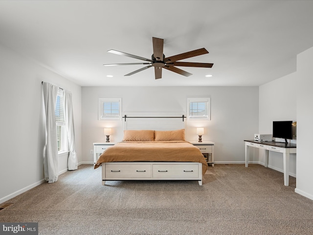104 Barrister St, Stephenson, VA 22656 - bedroom featuring light carpet, baseboards, multiple windows, a desk, and recessed lighting