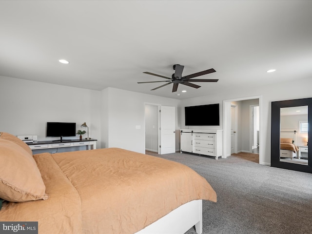 104 Barrister St, Stephenson, VA 22656 - bedroom with carpet flooring, recessed lighting, baseboards, and ceiling fan